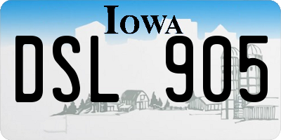 IA license plate DSL905