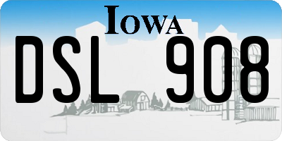 IA license plate DSL908