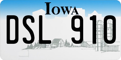 IA license plate DSL910