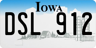 IA license plate DSL912