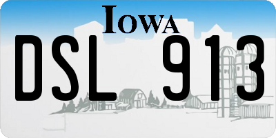 IA license plate DSL913