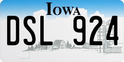 IA license plate DSL924