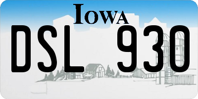 IA license plate DSL930