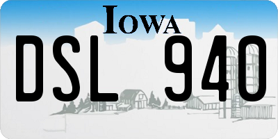 IA license plate DSL940
