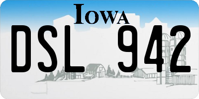 IA license plate DSL942