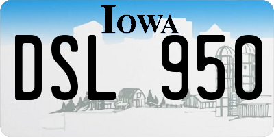 IA license plate DSL950