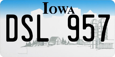 IA license plate DSL957