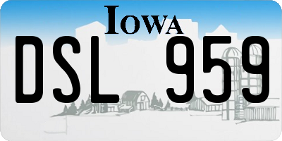 IA license plate DSL959