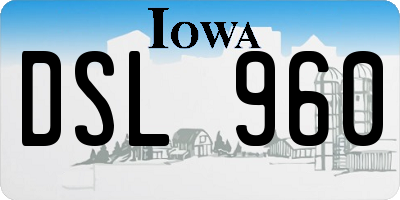 IA license plate DSL960