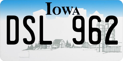 IA license plate DSL962