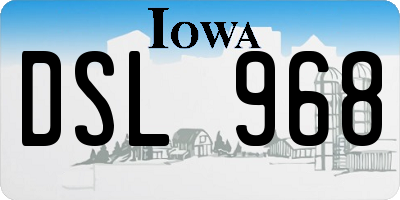 IA license plate DSL968