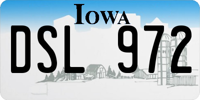 IA license plate DSL972
