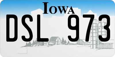 IA license plate DSL973