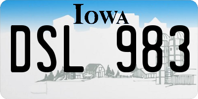 IA license plate DSL983