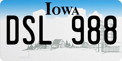 IA license plate DSL988