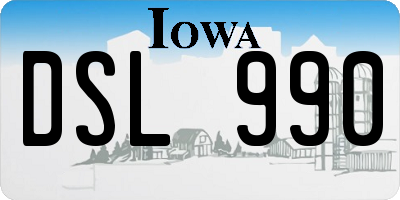IA license plate DSL990