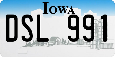 IA license plate DSL991