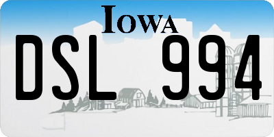 IA license plate DSL994