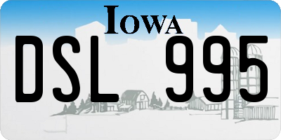 IA license plate DSL995