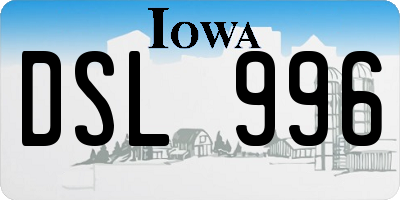 IA license plate DSL996
