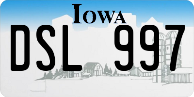 IA license plate DSL997