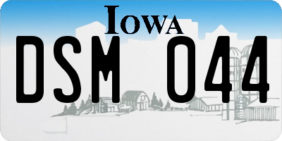 IA license plate DSM044
