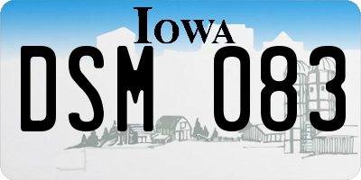 IA license plate DSM083