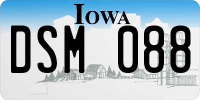 IA license plate DSM088