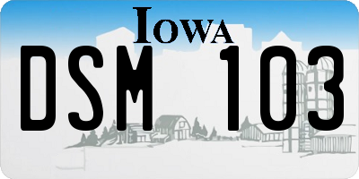 IA license plate DSM103