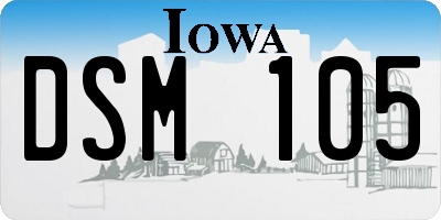 IA license plate DSM105