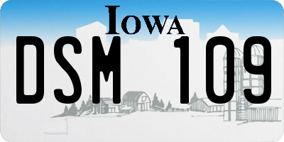 IA license plate DSM109