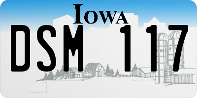 IA license plate DSM117