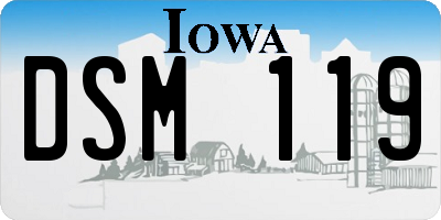 IA license plate DSM119