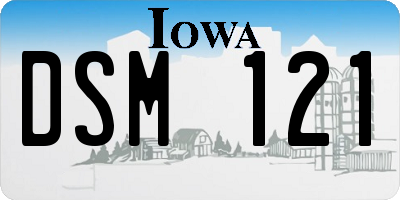 IA license plate DSM121