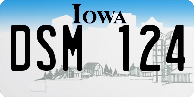 IA license plate DSM124