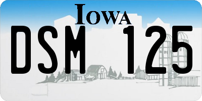 IA license plate DSM125