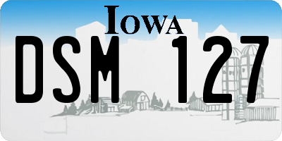 IA license plate DSM127