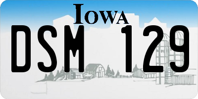 IA license plate DSM129
