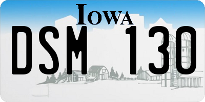 IA license plate DSM130