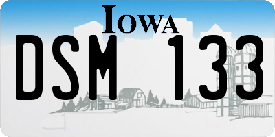 IA license plate DSM133