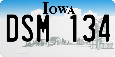 IA license plate DSM134