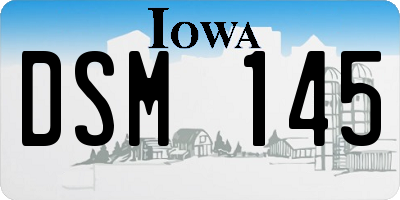 IA license plate DSM145