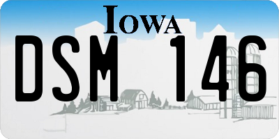 IA license plate DSM146
