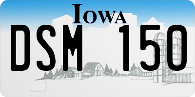 IA license plate DSM150