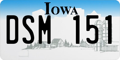 IA license plate DSM151