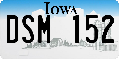 IA license plate DSM152