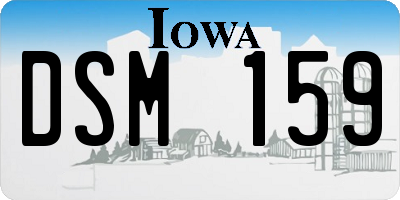 IA license plate DSM159