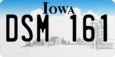 IA license plate DSM161