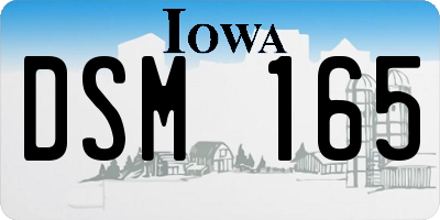 IA license plate DSM165