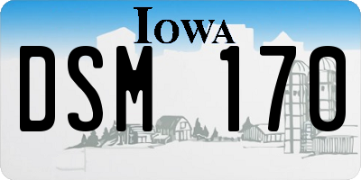 IA license plate DSM170